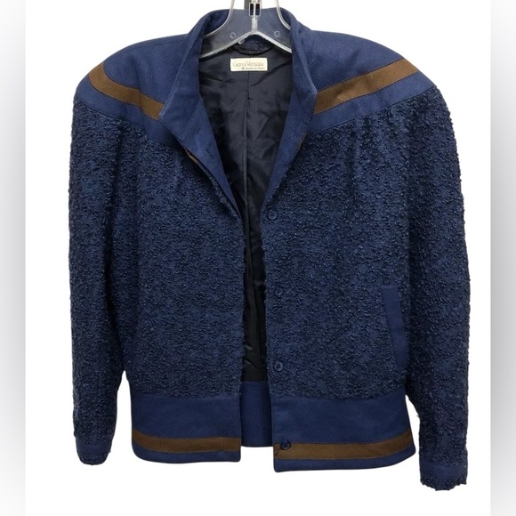 Gianni Versace Wool Alpaca Blend Bomber Jacket Size Small Womens Italian Vintage - Picture 4 of 9